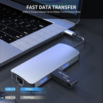 Adattatore HUB USB-C 6 in 1 con LAN e ricarica PD 100W