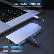 BYL-2209 Adattatore HUB docking station multifunzione da USB-C/Tipo-C a USB 6 in 1, BYL-2209