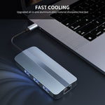 Adattatore HUB USB-C 6 in 1 con LAN e ricarica PD 100W