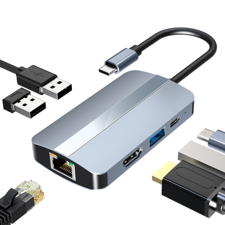 Adattatore HUB USB-C 6 in 1 con HDMI 4K e ricarica PD 87W
