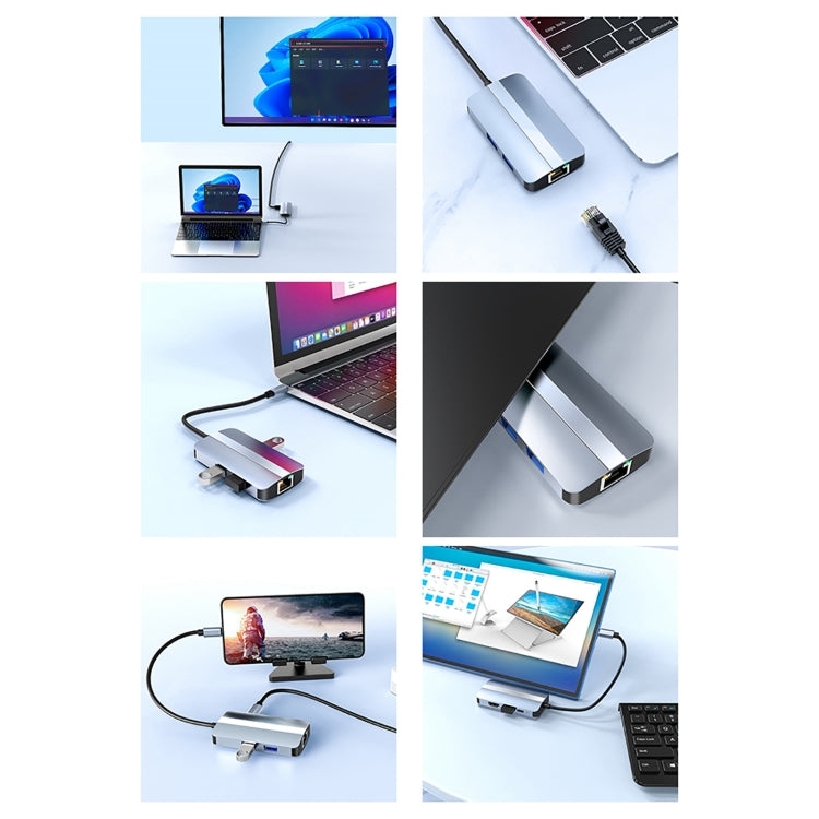 Adattatore HUB USB-C 6 in 1 con HDMI 4K e ricarica PD 87W