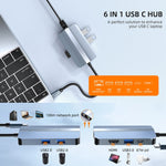 Adattatore HUB USB-C 6 in 1 con HDMI 4K e ricarica PD 87W