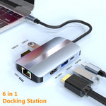 Adattatore HUB USB-C 6 in 1 con HDMI 4K e ricarica PD 87W