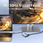 Adattatore HUB USB-C 6 in 1 con HDMI 4K e ricarica PD 87W