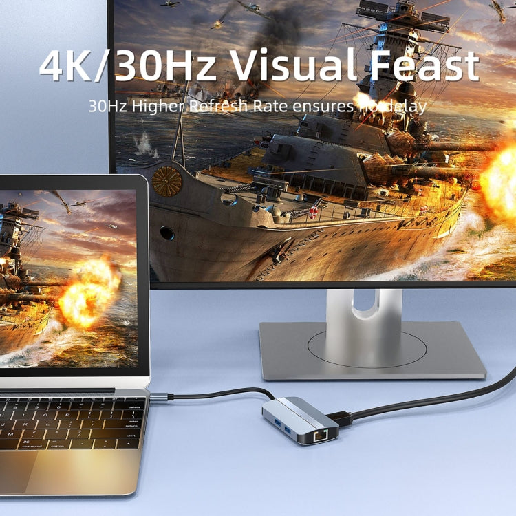 Adattatore HUB USB-C 6 in 1 con HDMI 4K e ricarica PD 87W
