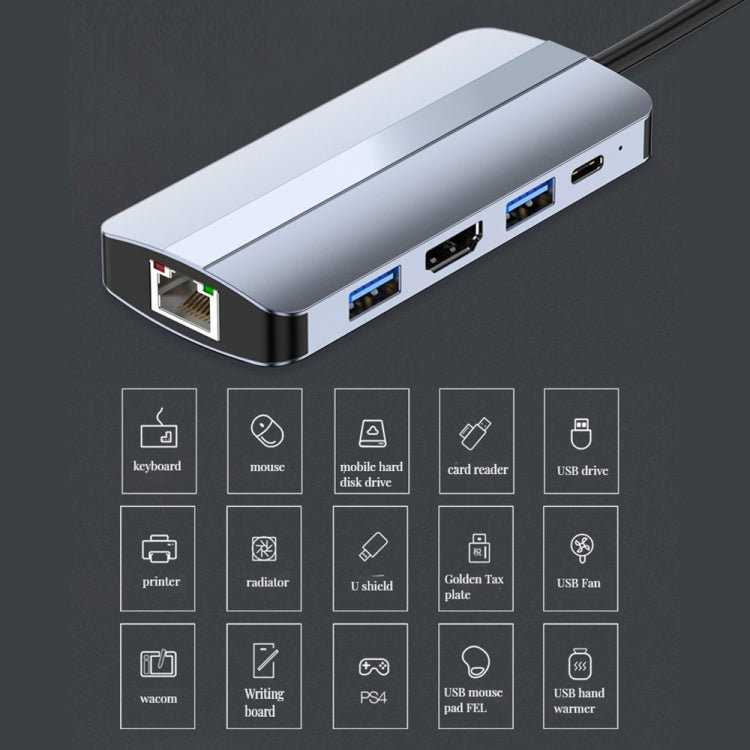 Adattatore HUB docking station USB-C 9 in 1 con HDMI 4K