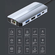 BYL-2206 Adattatore HUB docking station multifunzione da USB-C/Tipo-C a USB 9 in 1, BYL-2206