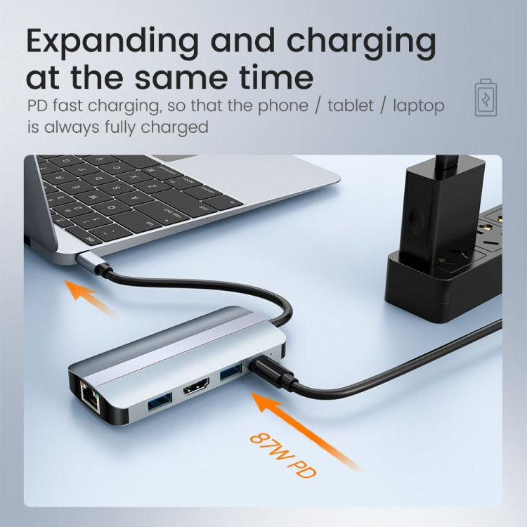 Adattatore HUB docking station USB-C 9 in 1 con HDMI 4K