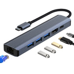 Adattatore HUB USB-C 6 in 1 con porta di rete 1000M