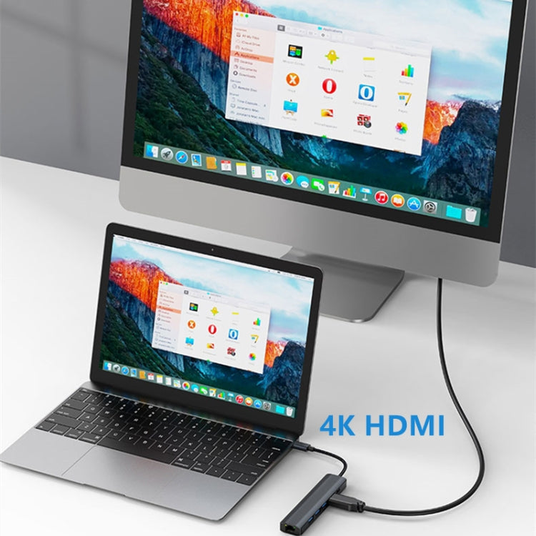 Adattatore HUB USB-C 6 in 1 con porta di rete 1000M