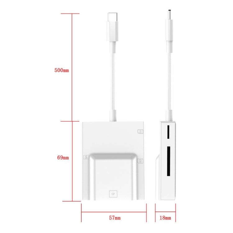Hub USB-C 4 in 1 con Lettore Schede SD/TF/CF/MS
