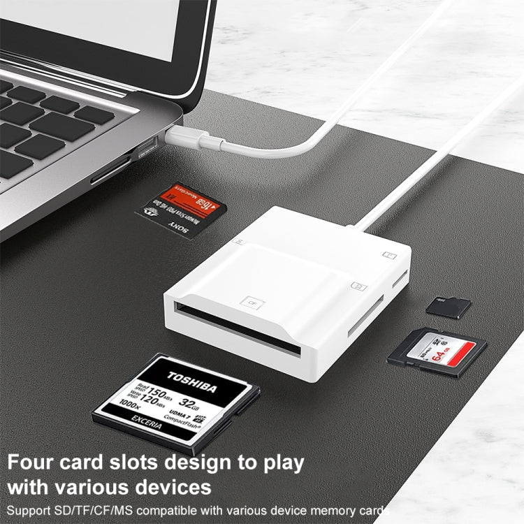 Hub USB-C 4 in 1 con Lettore Schede SD/TF/CF/MS