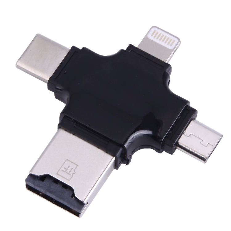 Lettore schede TF 4 in 1 USB-C, USB 2.0, Micro USB e 8 pin