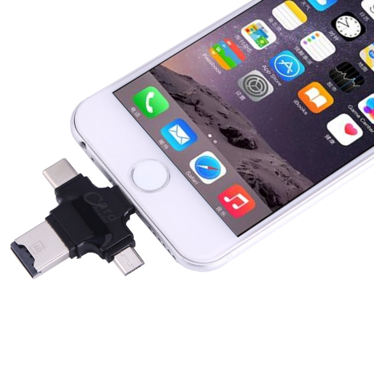 Lettore schede TF 4 in 1 USB-C, USB 2.0, Micro USB e 8 pin