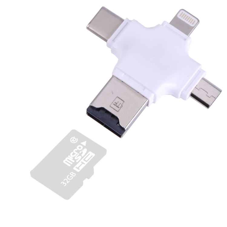 Lettore schede TF 4 in 1 USB-C, USB 2.0, Micro USB e 8 pin