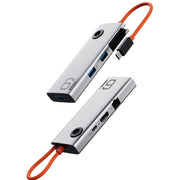 ROCK TR28 HDMI 4K Gigabit Network PD Caricatore rapido 6 in 1 HUB USB 3.0, TR28 6  in 1 HUB