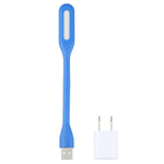 Lampada da lettura flessibile con interfaccia USB a 6 LED con alimentatore americano, Light + Adapter