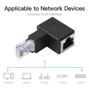 Adattatore di estensione da 90 gradi convertitore RJ45 maschio-femmina per cavo di rete Ethernet LAN Cat5 Cat6, 90 Degrees Up