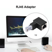 Adattatore di estensione da 90 gradi convertitore RJ45 maschio-femmina per cavo di rete Ethernet LAN Cat5 Cat6, 90 Degrees Up