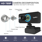 HXSJ S90 Webcam HD 30fps 1 Megapixel 720P per desktop/laptop/Android TV, con microfono fonoassorbente da 8 m, lunghezza cavo: 1,5 m, S90