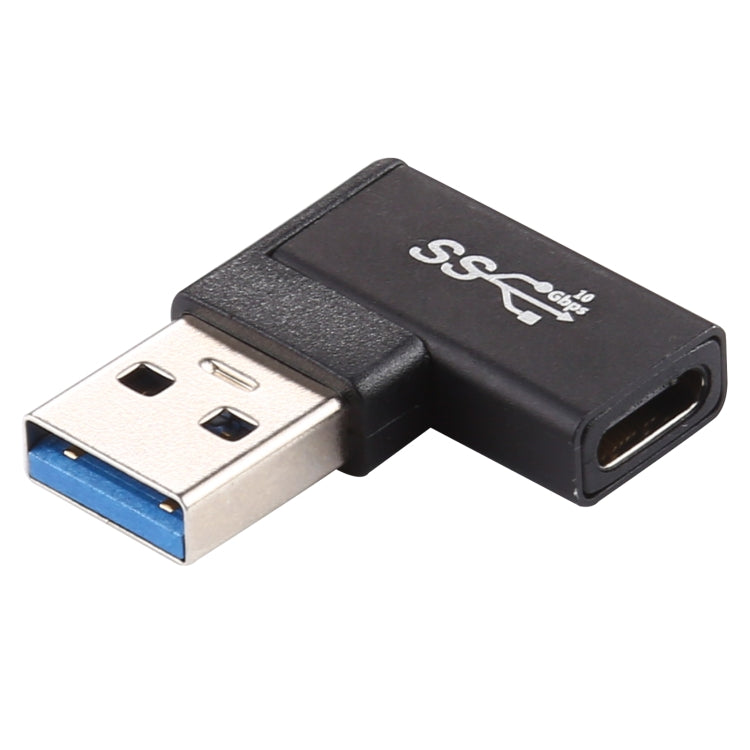 Adattatore in lega di alluminio con testa a gomito da 90 gradi da tipo C / USB-C femmina a USB 3.0 maschio, Type-C Female to USB 3.0 Male