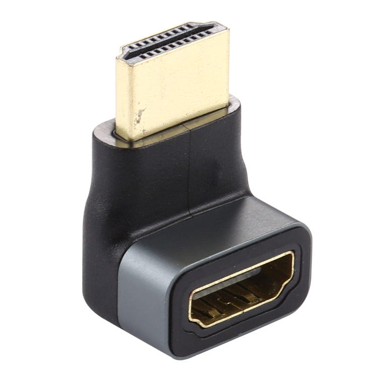 Adattatore HDMI maschio a HDMI femmina con testa a gomito da 90 gradi in lega di alluminio, HDMI Female to HDMI Female