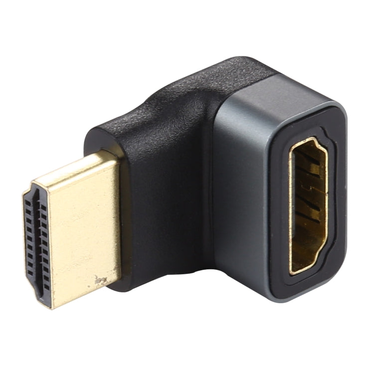Adattatore HDMI maschio a HDMI femmina con testa a gomito da 90 gradi in lega di alluminio, HDMI Female to HDMI Female