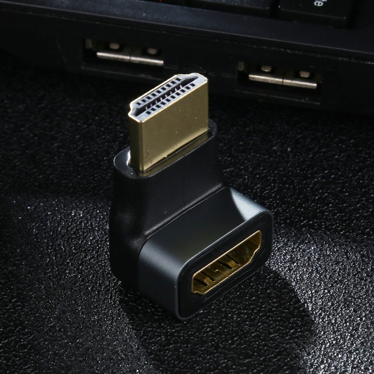 Adattatore HDMI maschio a HDMI femmina con testa a gomito da 90 gradi in lega di alluminio, HDMI Female to HDMI Female