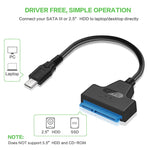 Cavo convertitore dati HDD USB-C/Type-C 3.1 maschio a SATA (15 pin + 7 pin), lunghezza: 20 cm, Type-C to SATA