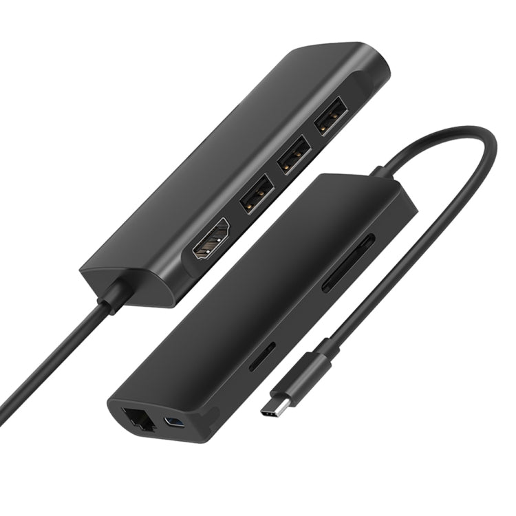 Hub USB-C 8 in 1 con HDMI 4K, USB 3.0, RJ45 e slot SD/TF