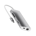 Hub USB-C 8 in 1 con HDMI 4K, USB 3.0, RJ45 e slot SD/TF