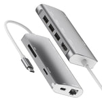 Hub USB-C 8 in 1 con HDMI 4K, USB 3.0, RJ45 e slot SD/TF