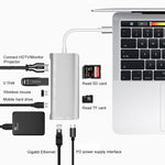 Hub USB-C 8 in 1 con HDMI 4K, USB 3.0, RJ45 e slot SD/TF