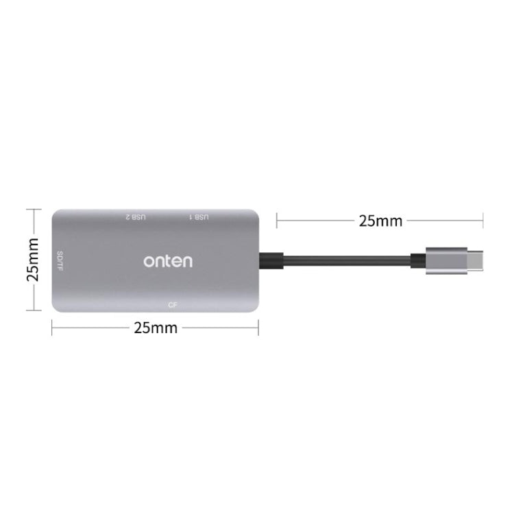 Onten 91882 Lettore di schede multifunzione 5 in 1 USB3.0 x3 + SD + TF + CF Type-C / USB-C OTG