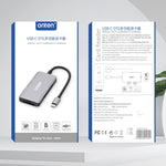 Onten 91882 Lettore di schede multifunzione 5 in 1 USB3.0 x3 + SD + TF + CF Type-C / USB-C OTG