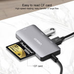 Onten 91882 Lettore di schede multifunzione 5 in 1 USB3.0 x3 + SD + TF + CF Type-C / USB-C OTG