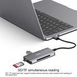 Onten 91882 Lettore di schede multifunzione 5 in 1 USB3.0 x3 + SD + TF + CF Type-C / USB-C OTG