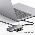 Onten 91882 Lettore di schede multifunzione 5 in 1 USB3.0 x3 + SD + TF + CF Type-C / USB-C OTG