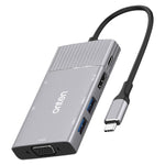 Hub USB-C 8 in 1 con HDMI, VGA, SD, TF e jack 3,5 mm