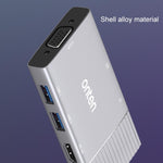 Hub USB-C 8 in 1 con HDMI, VGA, SD, TF e jack 3,5 mm