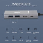 Hub USB-C 8 in 1 con HDMI, VGA, SD, TF e jack 3,5 mm