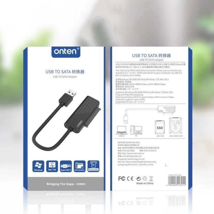 Onten US301 Adattatore da USB 3.0 a SATA per disco rigido universale HDD/SSD da 2,5/3,5