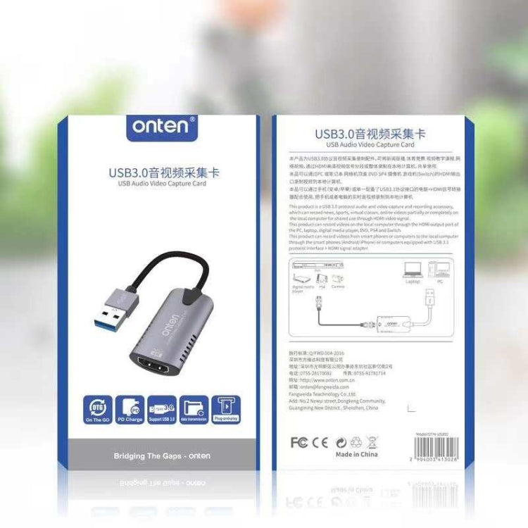 Onten US302 USB 3.0 Audio Video Capture Card, US302