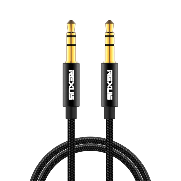 REXLIS 3629 Cavo audio jack AUX per autoradio da 3,5 mm maschio a maschio placcato oro per dispositivi digitali standard AUX da 3,5 mm, lunghezza: 1,8 m, Length: 1.8m