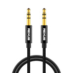 REXLIS 3629 Cavo audio jack AUX per autoradio da 3,5 mm maschio a maschio placcato oro per dispositivi digitali standard AUX da 3,5 mm, lunghezza: 1,8 m, Length: 1.8m
