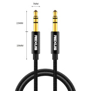 REXLIS 3629 Cavo audio jack AUX per autoradio da 3,5 mm maschio a maschio placcato oro per dispositivi digitali standard AUX da 3,5 mm, lunghezza: 1,8 m, Length: 1.8m