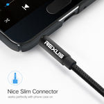 REXLIS 3629 Cavo audio jack AUX per autoradio da 3,5 mm maschio a maschio placcato oro per dispositivi digitali standard AUX da 3,5 mm, lunghezza: 1,8 m, Length: 1.8m
