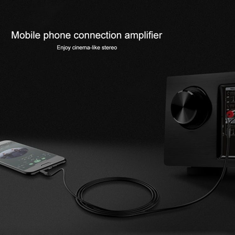 REXLIS 3635 Cavo audio intrecciato in cotone nero con spina placcata oro da maschio a doppio RCA da 3,5 mm per altoparlante attivo con interfaccia di ingresso RCA, lunghezza: 0,5 m, Length: 0.5m