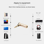 REXLIS BK3567 3,5 mm maschio + 3,5 mm femmina a forma di L gomito a 90 gradi spina placcata oro adattatore di estensione interfaccia audio dorata per dispositivi con interfaccia da 3,5 mm, supporto auricolari con microfono, Gold