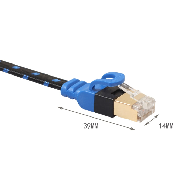 REXLIS CAT7-2 Cavo di rete LAN intrecciato bicolore CAT7 Flat Ethernet placcato oro 10 Gigabit per modem router Rete LAN, con connettori RJ45 schermati, lunghezza: 1 m, Length: 1m